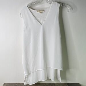 MICHAEL Michael Kors White V-Neck Sleeveless Layered Top Women’s Medium- 1399